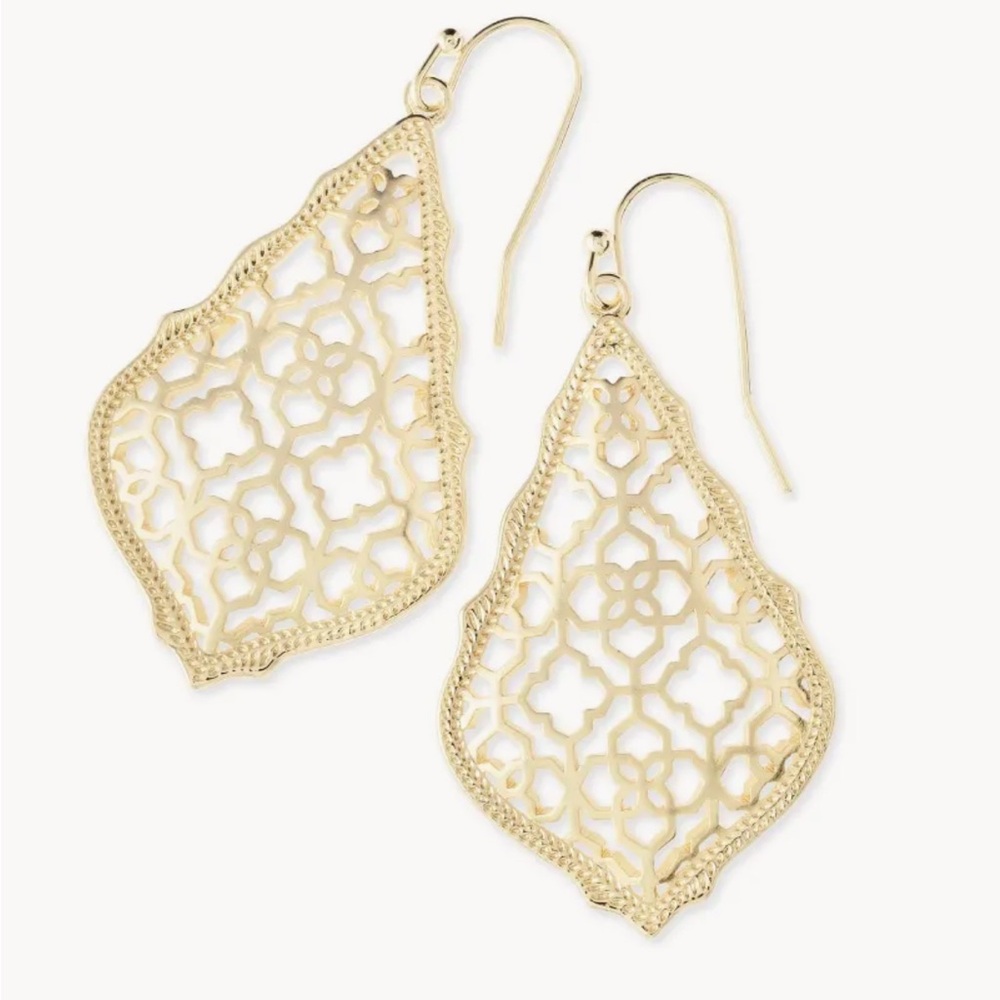 Kendra Scott Addie Gold Drop Earrings in Gold Filigree Mix